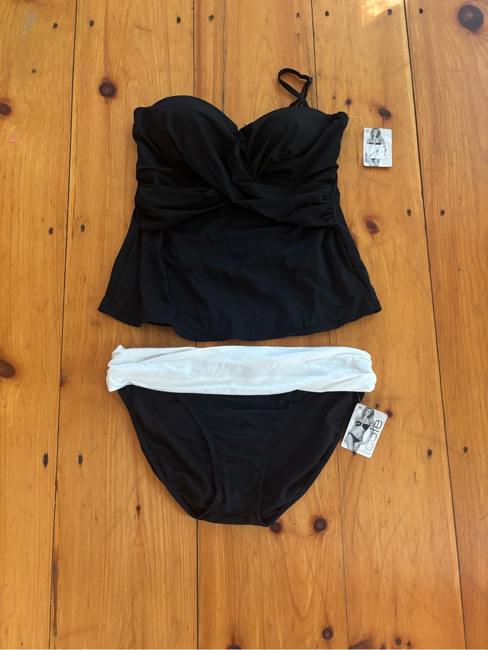 Cole of California Black Tankini Set NWT Size L